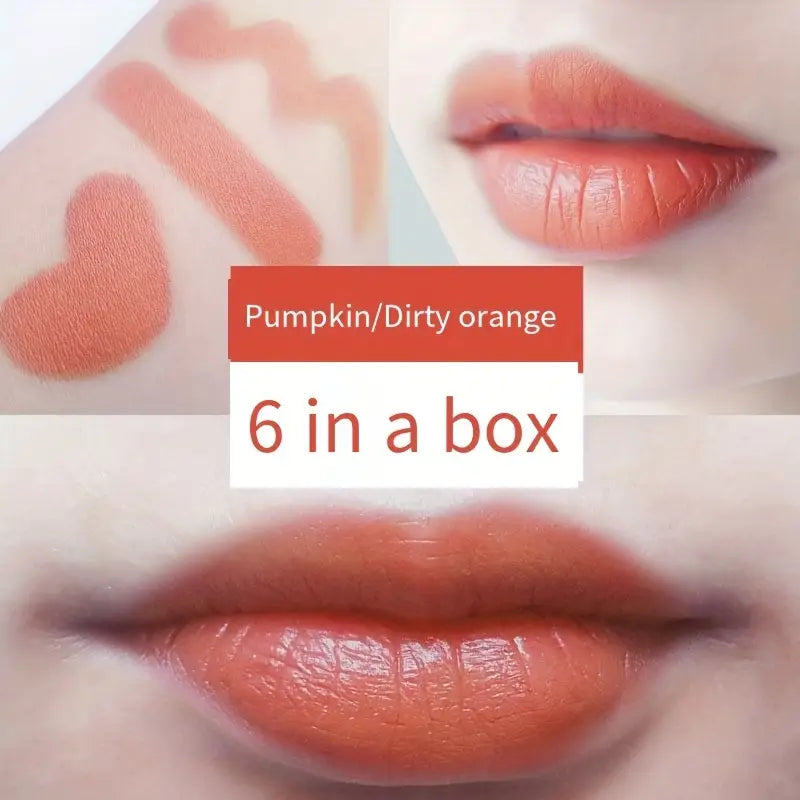 6 Pcs Matte Misty Lipstick Set for All