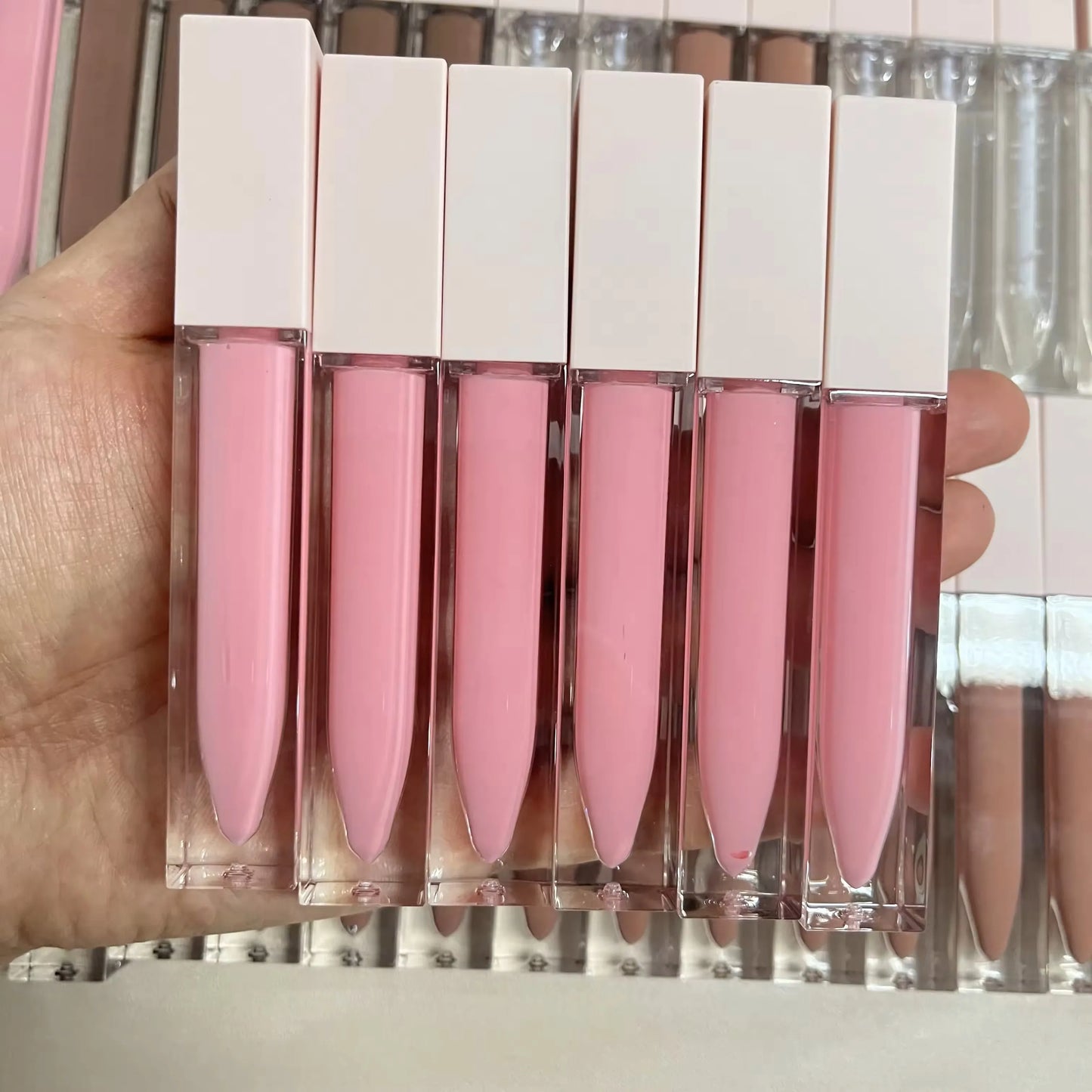 10pcs Custom Logo Waterproof Vegan Glitter Lip - plumping Lip Gloss