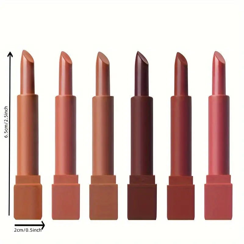 6 Pcs Matte Misty Lipstick Set for All