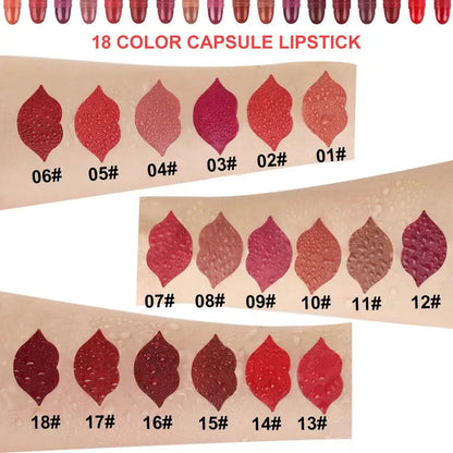 18 pcs/set Long-Lasting Velvet Mini Matte Capsule Lipstick Set