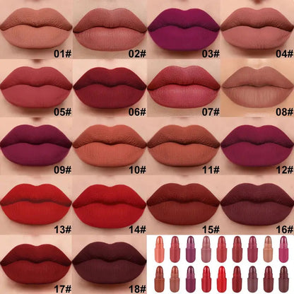 18 pcs/set Long-Lasting Velvet Mini Matte Capsule Lipstick Set