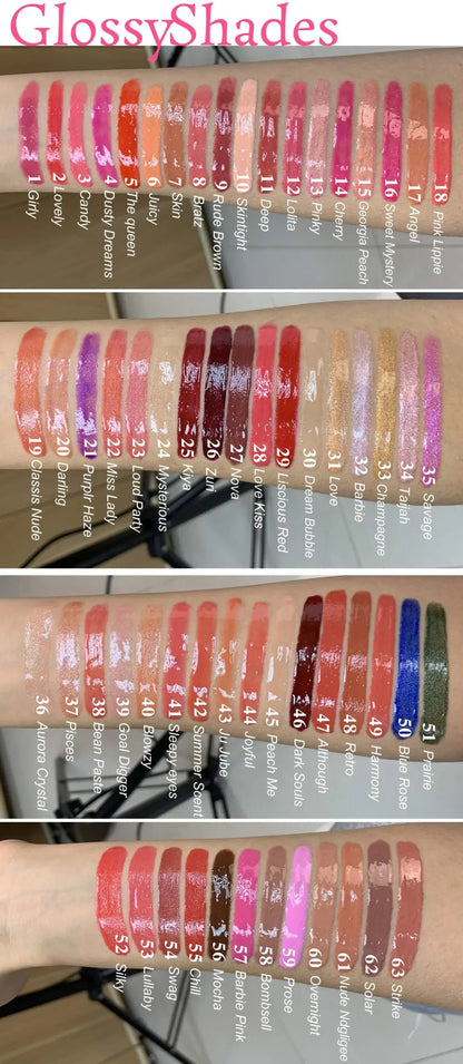 10pcs Custom Logo Waterproof Vegan Glitter Lip - plumping  Lip Gloss