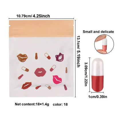 18 pcs/set Long-Lasting Velvet Mini Matte Capsule Lipstick Set